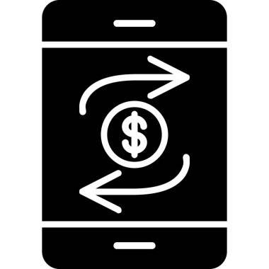 para cep telefonu simgesi, basit siyah biçim