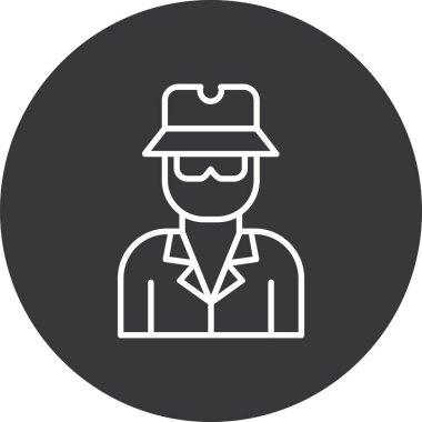 Koruyucu maske takan bir adamın vektör çizimi