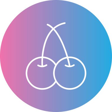 güzel kiraz çizgisi vektör simgesi