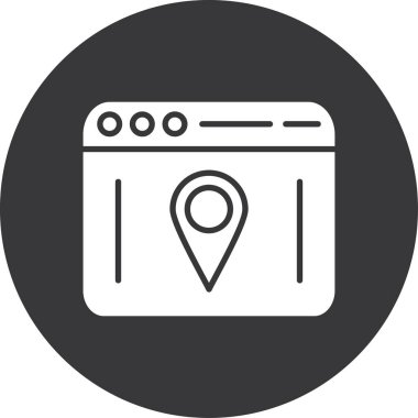 harita pin konum haritası simgesi, vektör illüstrasyonu