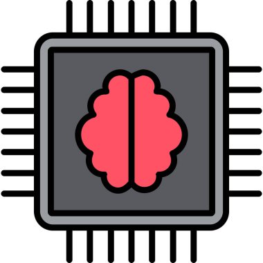 Beyin devresi simgesi doldurulmuş - ana hat biçimi