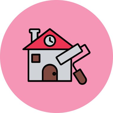 Bir ev simgesinin vektör illüstrasyonu