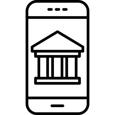 Banka binası simgesi vektör illüstrasyonu