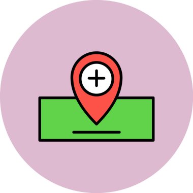 harita simgesi vektör illüstrasyonu