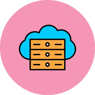 bulut hesaplama simgesi, vektör illüstrasyonu