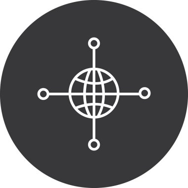 küresel bağlantı simgesi, küresel ağ ve ağ, küresel bağlantı işareti, vektör grafikleri, beyaz arkaplanda sağlam bir kalıp, eps 1