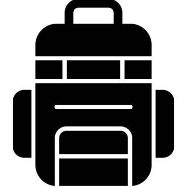 Sırt çantası okul eğitimi simgesi ana hat biçiminde