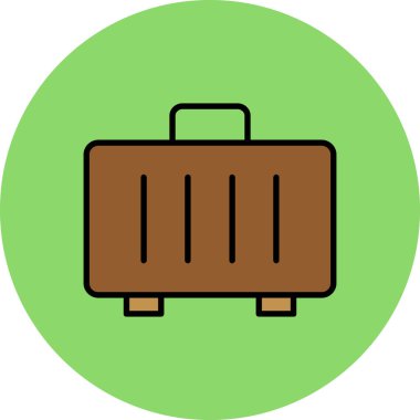 İçinde bavul simgesi olan bavul. bavulun düz çizimi bavul ve ağ için bagaj vektör simgesi