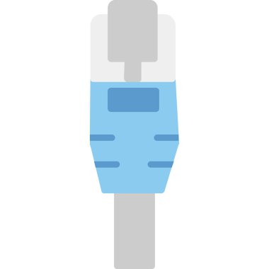 usb kablo düz simgesi beyaz arkaplan, vektör, illüstrasyon izole