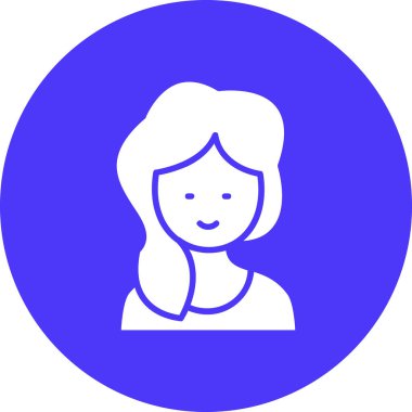 Kadın. Web simgesi basit illüstrasyon