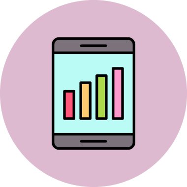 Mobil Analitik Simgesi. düz dizayn