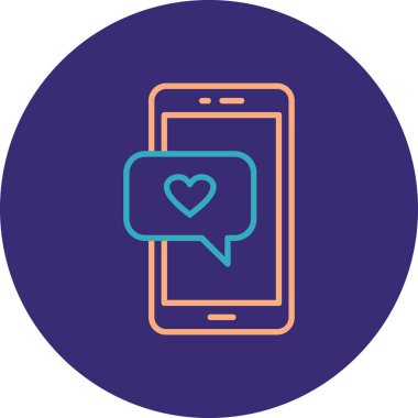 kalp ikonu vektör illüstrasyon tasarımlı akıllı telefon