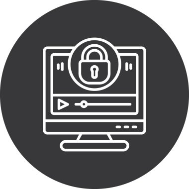 İnternet güvenlik simgesi. Beyaz arkaplanda izole edilmiş web tasarımı için internet veri vektör simgesinin basit çizimi