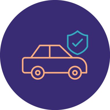 araba sigortası ikonu vektör illüstrasyonu