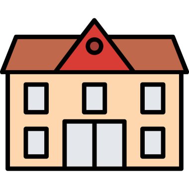 Bina. Web simgesi basit illüstrasyon