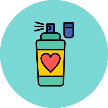 Kalp ikonlu aşk şişesi. vektör illüstrasyonu