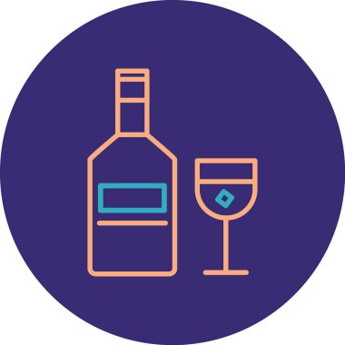 şarap şişesi ikon vektör illüstrasyonu