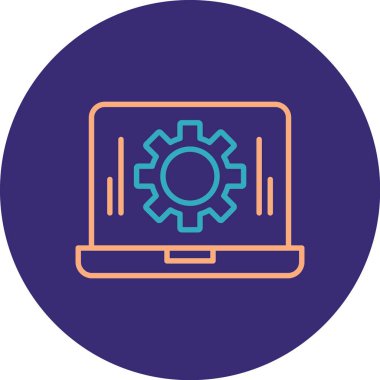 Dizüstü bilgisayar simgesi vektör çizimi