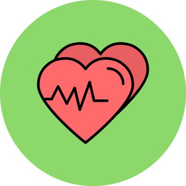 Kalp ikonu vektör illüstrasyonu