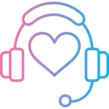 Kulaklıklı kalp. Basit tasarım