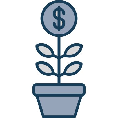 Bitki. Web simgesi basit illüstrasyon