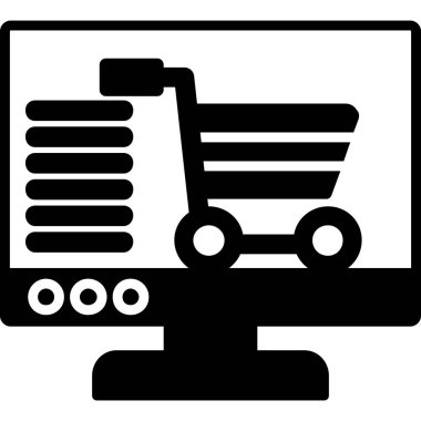 Alışveriş arabası ikon vektör illüstrasyonu