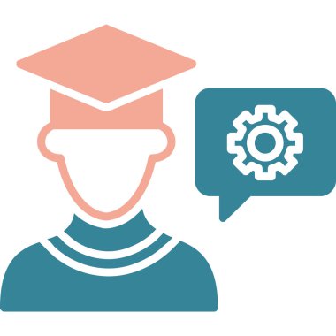 öğrenci mezunu düz simge