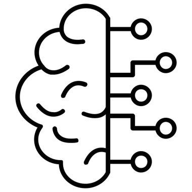 Yapay sinirsel zeka ikonu vektör çizimi çizimi