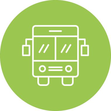 Otobüs simgesi. Web tasarımı için yol vektör simgelerinin basit illüstrasyonu