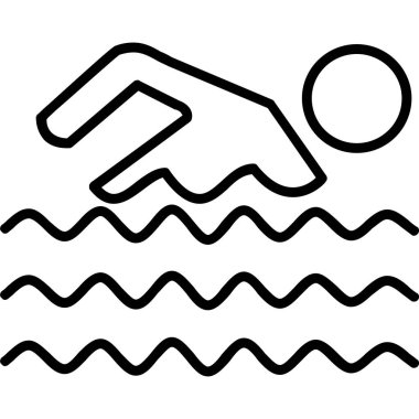 Yüzme havuzu ikonu ana hat vektörü. Yüzme havuzu. havuz