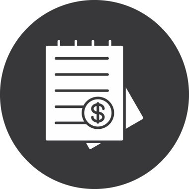 Dolar belge simgesi, basit vektör illüstrasyonu