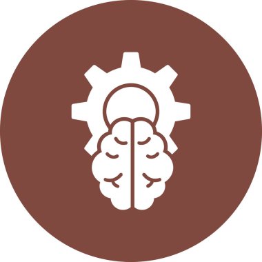 Beyin Dişlileri Düz Yuvarlak Vektör Simgesi