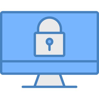 Internet güvenlik düz vektör simgesi