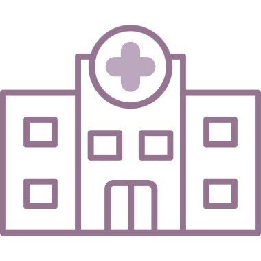 Hastane binası simgesi, vektör illüstrasyonu