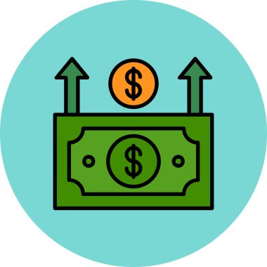 Dolar. Web simgesi basit illüstrasyon