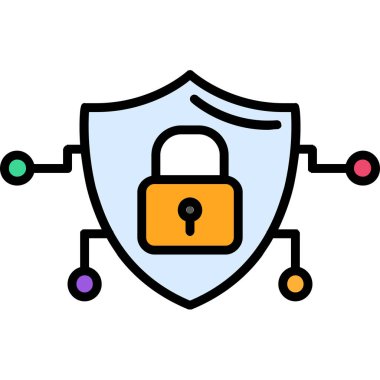 Kilit, güvenlik ikonu. vektör illüstrasyonu