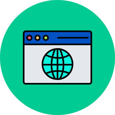 İnternet web simgesi, basit vektör tasarımı