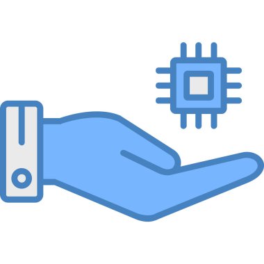 İşlemci. Web simgesi basit illüstrasyon