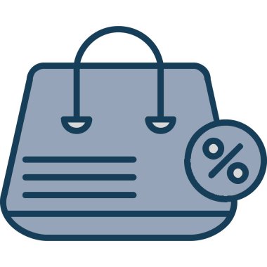 indirimli çanta indirimi simgesi dolu taslak biçimi