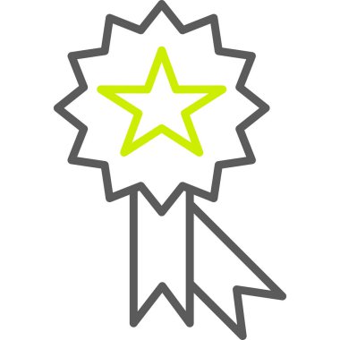 Yıldız madalyası ikonu. beyaz üzerinde izole edilmiş yıldız madalya vektör simgesi rengi