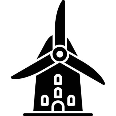 Yel değirmeni ikonu vektör illüstrasyonu