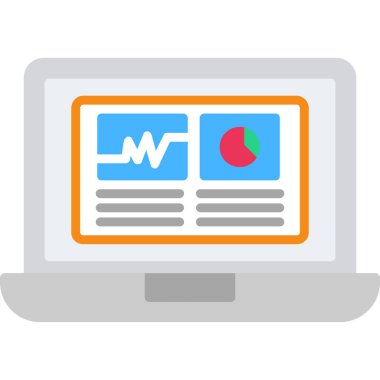 iş analizi düz vektör simgesi