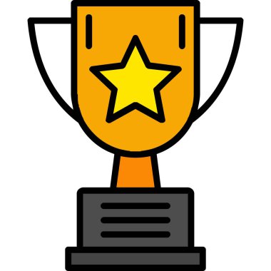 Şampiyon kupa ikonu. Taslak şampiyon kupa kupa vektör ikonu rengi düz izole