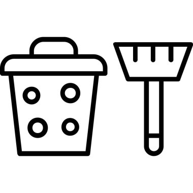 kova ve boya fırçası, vektör simgesi