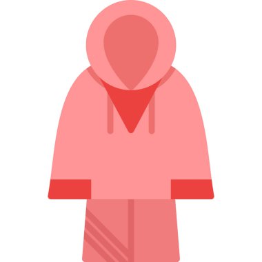 Kış kıyafetleri içindeki bir kadının vektör çizimi