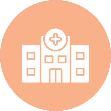 Hastane. Web simgesi basit illüstrasyon