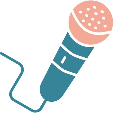 Mikrofon. Web simgesi basit illüstrasyon