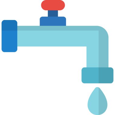 Su musluğu. Web simgesi basit illüstrasyon