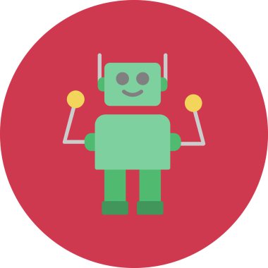 robot düz simgesi, vektör illüstrasyonu
