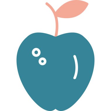 Şirin kawaii gülümseyen bir elma, gözleri ve gülümsemesi. vektör çizgi film düz çizgi film karakteri. Beyaz arka planda izole edilmiş. Mutlu gülen surat. Komik yüz ifadesi